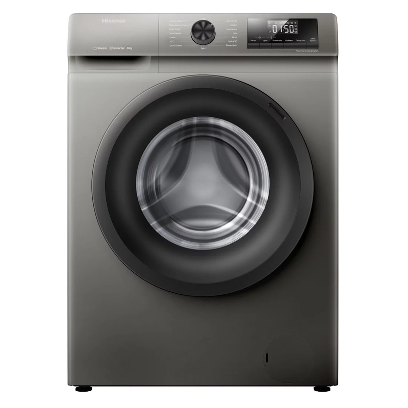 Machine à Laver HISENSE FRONTALE INVERTER WFQP8014EVMT 8 KG - SILVER
