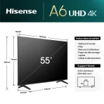 TV HISENSE 55 A6N 4K UHD SMART TV NOIR - 55A6N 3