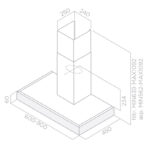 HOTTE CHEMINÉE FOCUS F918X 90CM INOX – Image 2