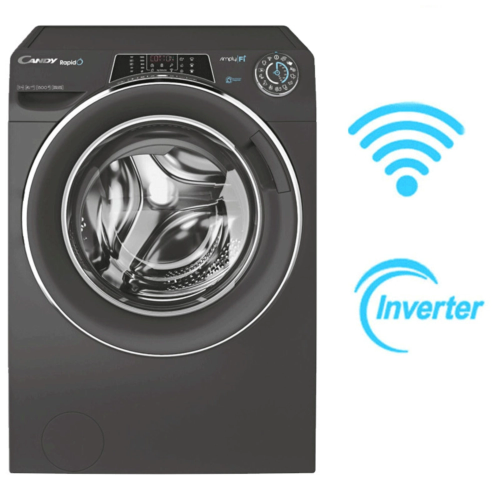 LAVE LINGE FRONTAL INVERTER CANDY RAPIDO RO1411DMCRT 11 KG - SILVER 2 Machine à Laver FRONTAL INVERTER CANDY RAPIDO RO1411DMCRT 11 KG - SILVER – Image 1