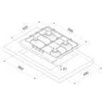 PLAQUE DE CUISSON ENCASTRABLE FOCUS F408X 4 FEUX 60 CM - INOX – Image 2