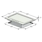 PLAQUE DE CUISSON ENCASTRABLE FOCUS F8011XS 5 FEUX 70CM - INOX – Image 2