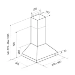 HOTTE PYRAMIDALE FOCUS F605B 60 CM - NOIR – Image 2
